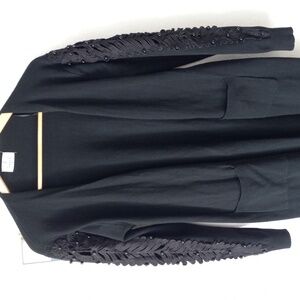 Ember Womans Medium Long Line Open Cardigan Black